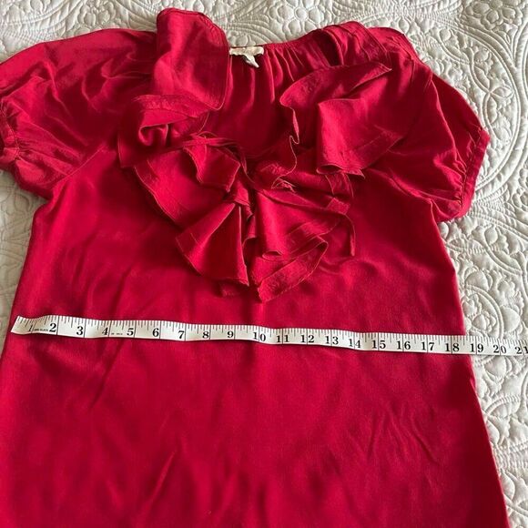 Joie 100% silk ruffle red blouse, size XS - Picture 12 of 12